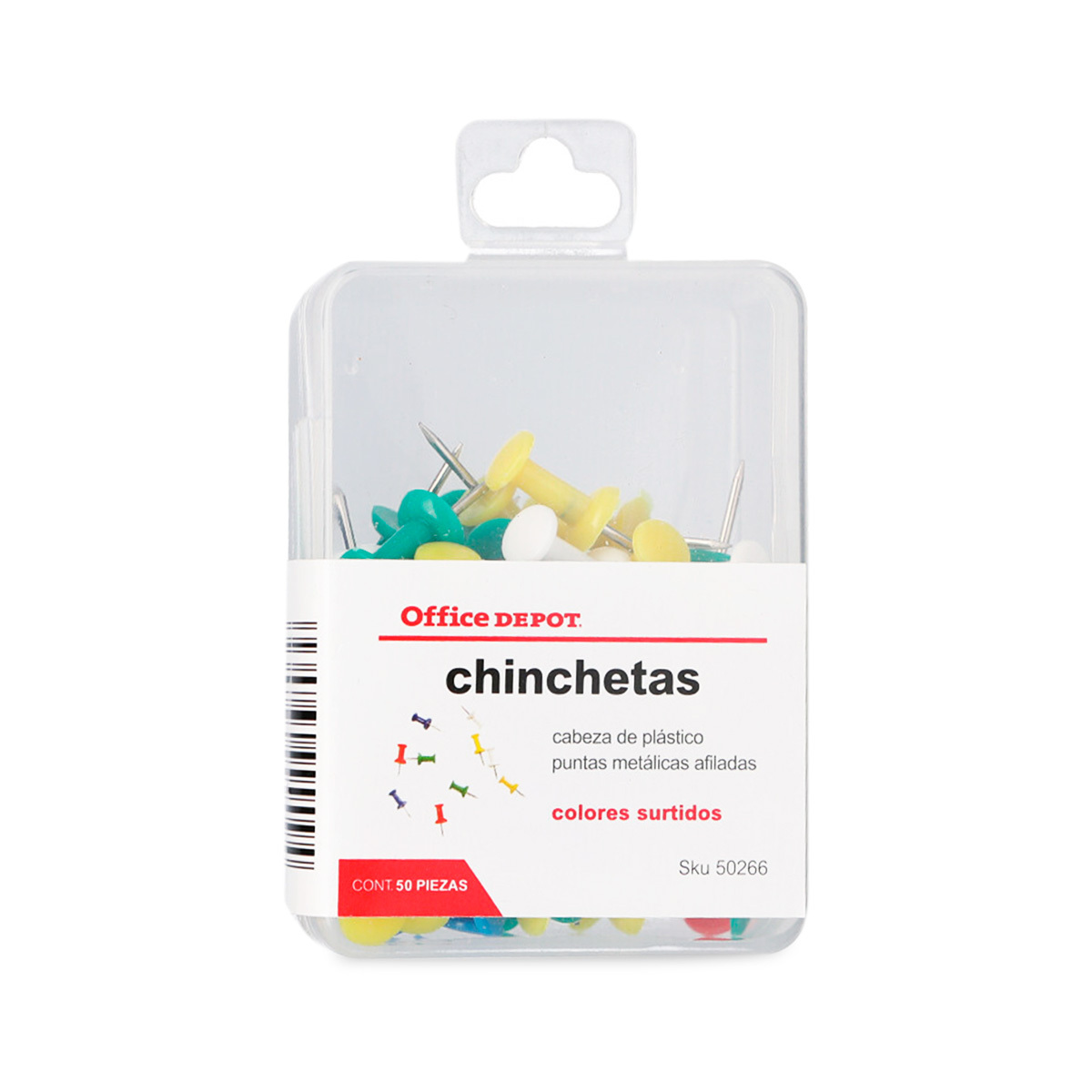 Chinchetas Office Depot / Colores surtidos / 50 piezas