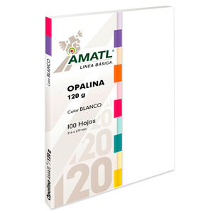 Papel Opalina Pochteca Amatl / 100 hojas / Carta / Blanco / 120 gr