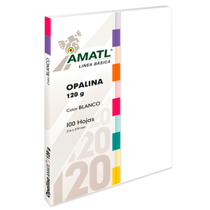 Papel Opalina Pochteca Amatl / 100 hojas / Carta / Blanco / 120 gr Papel Opalina Pochteca Amatl / 100 hojas / Carta / Blanco / 120 gr