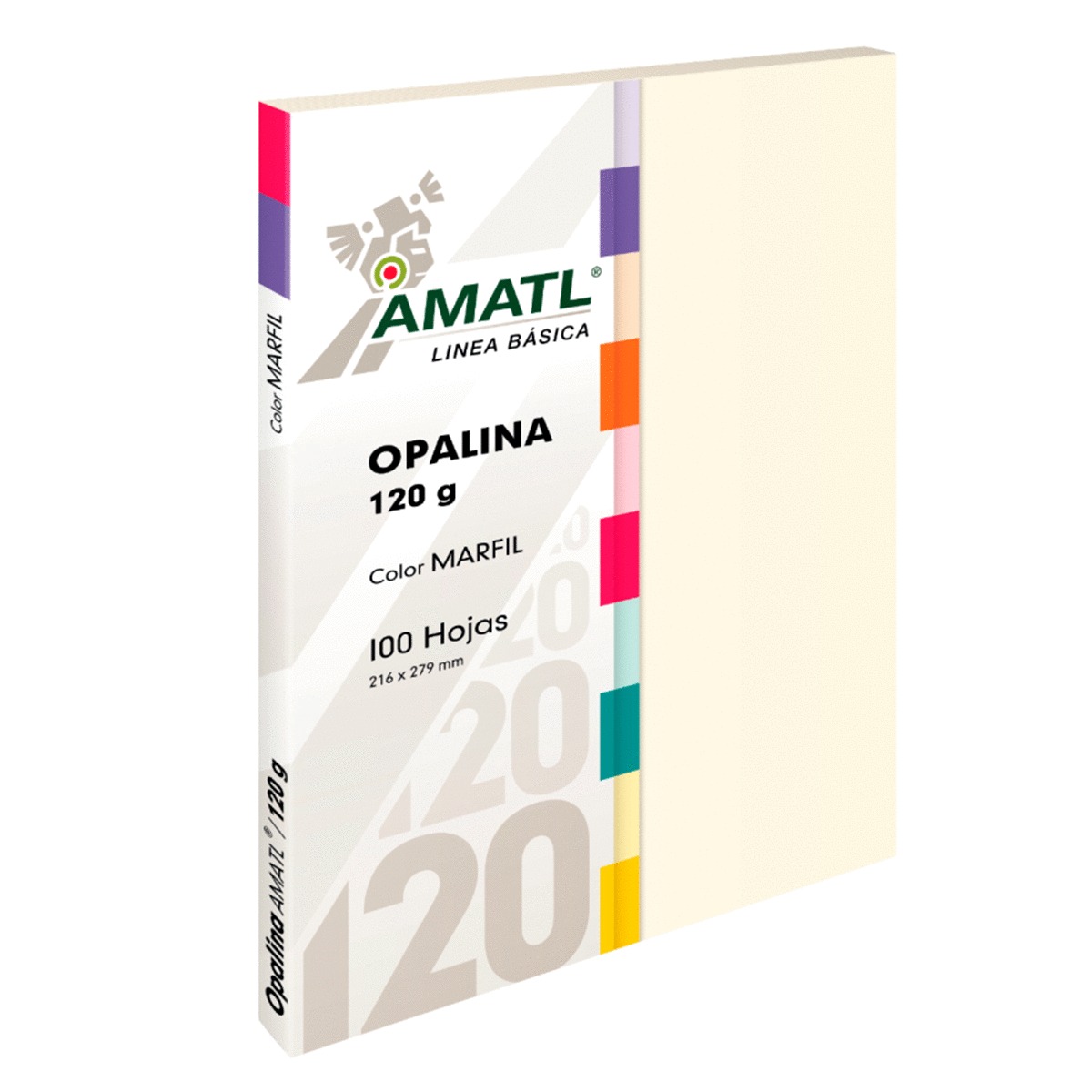 Papel Opalina Pochteca Amatl / 100 hojas / Carta / Marfil / 120 gr