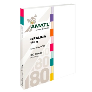 Papel Opalina Pochteca Amatl / 100 hojas / Carta / Blanco / 180 gr