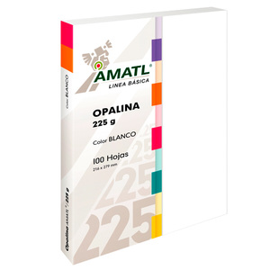 Papel Opalina Pochteca Amatl / 100 hojas / Carta / Blanco / 225 gr