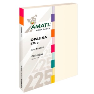 Papel Opalina Pochteca Amatl / 100 hojas / Carta / Marfil / 225 gr