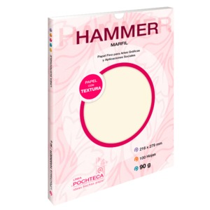 Papel Texturizado Pochteca Hammer / 100 hojas / Carta / Marfil / 90 gr