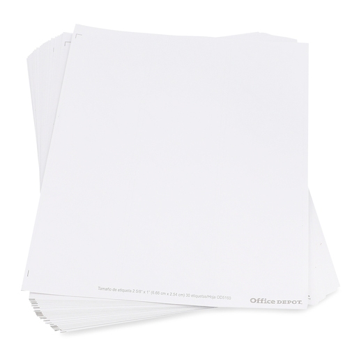 Etiquetas Adhesivas para Impresión Office Depot / 6.66 x 2.54 cm / Blanco / 750 etiquetas