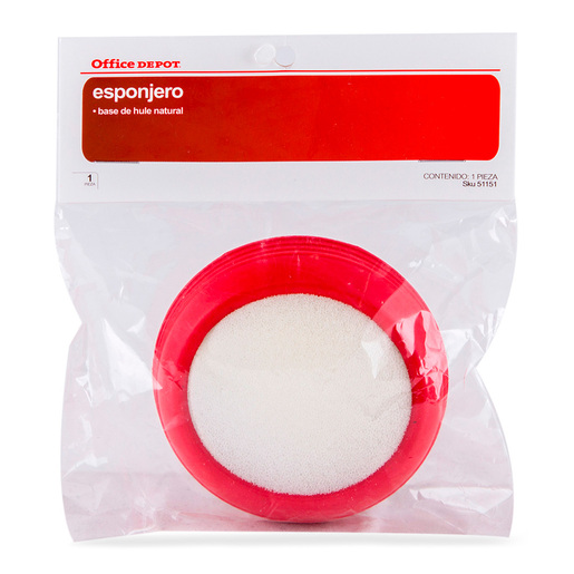Esponjero Office Depot / Hule / 8 cm / Rojo