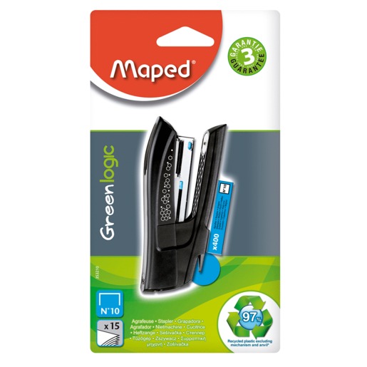 Engrapadora Pocket Maped Green Logic Negro