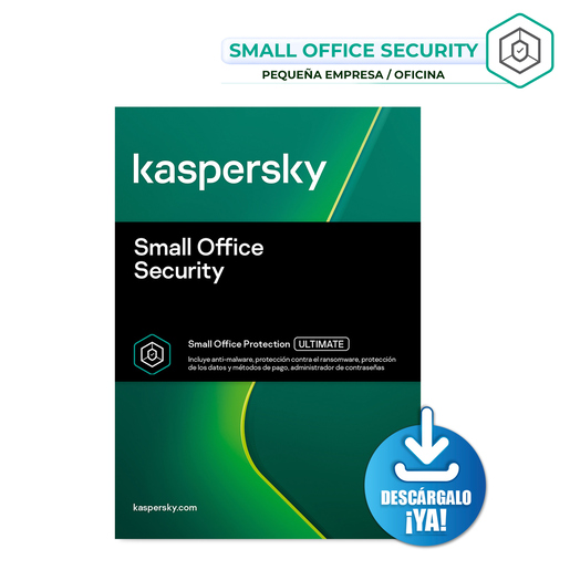 Antivirus Kaspersky Small Office Security Descargable / Licencia 3 años / 9 PC / 9 dispositivos móviles / 1 servidor de archivos