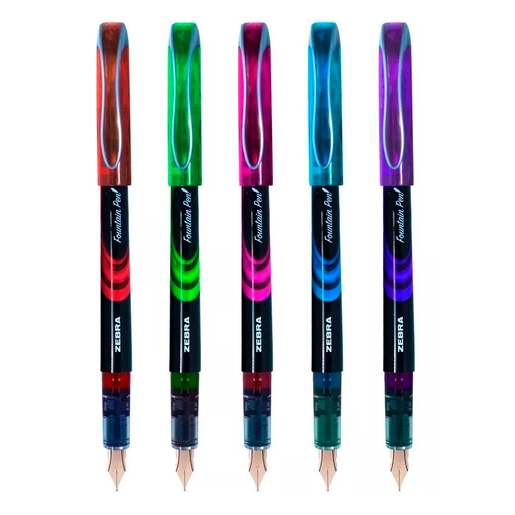 Plumas Fuente Desechable Zebra Z Fountain Punto Fino 5 piezas