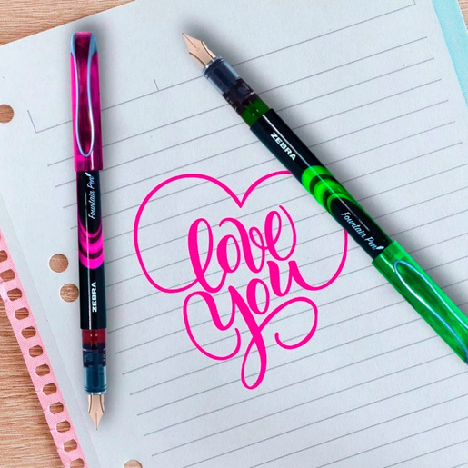 Plumas Fuente Desechable Zebra Z Fountain Punto Fino 5 piezas