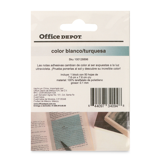 Notas Adhesivas Office Depot 50 hojas Verde Semitransparente