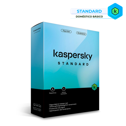 Antivirus Kaspersky Standard 5 Dispositivos 1 Año