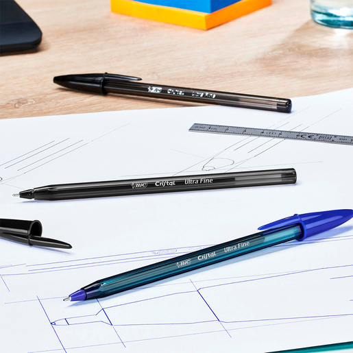 Plumas Bic Cristal Punto Ultrafino Colores 3 piezas