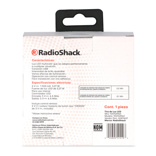 Tira de Luces LED RadioShack RGB Colores 1.8 m