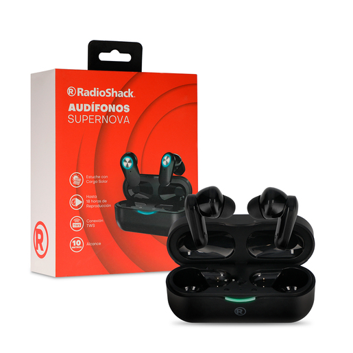 Audífonos Inalámbricos RadioShack Supernova Solares Negro