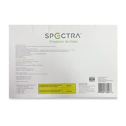 Proyector Spectra QS01 1920 x 1080px 8500 Market Lúmenes