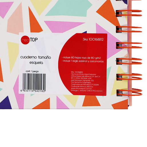Kit Cuaderno Esquela Red Top Make It Happen/Choose Happy Raya 80 hojas