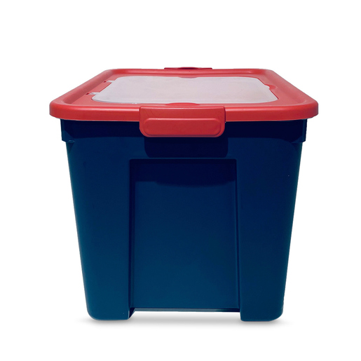 Caja de Plástico con Tapa Office Depot 20 L Azul con Rojo