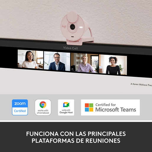 Cámara Web Logitech Brio 300 1080 Rosa