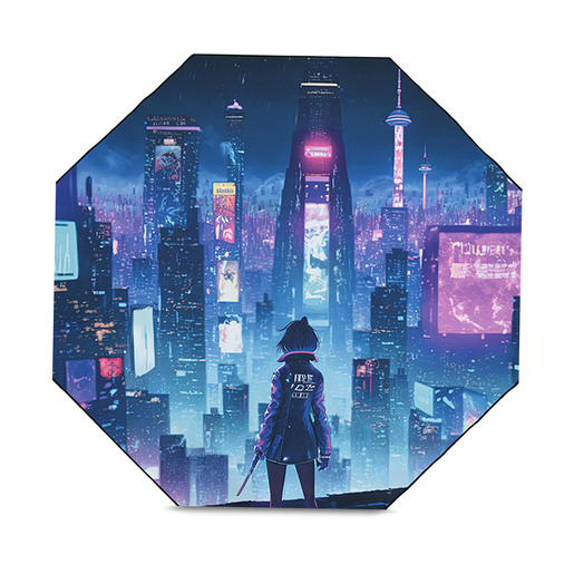 Tapete Estilo Gamer 4Tune Ciudad del Futuro Hexagonal Azul