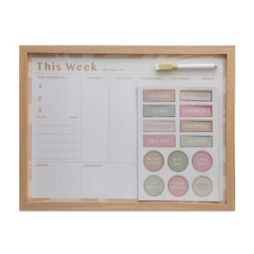 Pizarrón Blanco Magnético Red Top Planeador Semanal