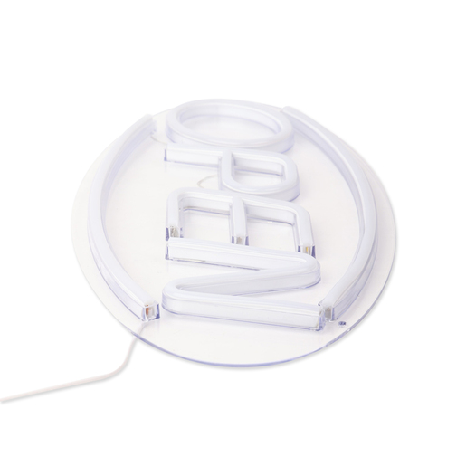 Letrero de Luz Neón Fragments Open USB Blanco