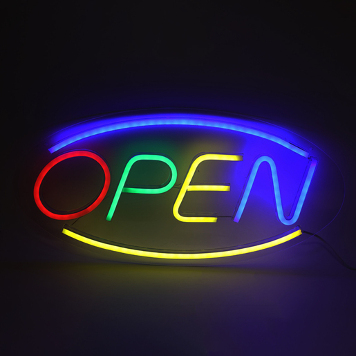 Letrero de Luz Neón Fragments Open USB Blanco