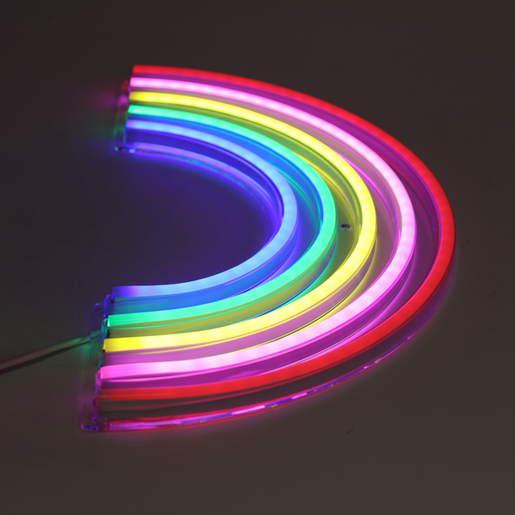 Letrero de Luz Neón Fragments Arcoíris USB Blanco