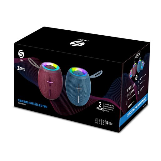 Bocinas Bluetooth con Micrófono Misik Orbit 2 piezas