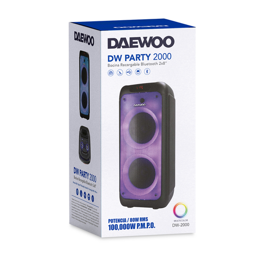 Bocina Bluetooth Daewoo Party Recargable Negro