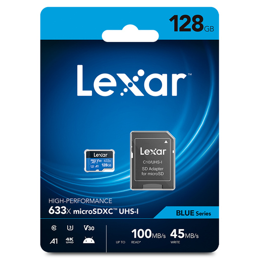 Memoria Micro SD 633X con Adaptador Lexar UHS-I 128gb