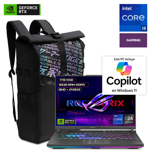 Bundle Laptop Gamer Asus Rog Strix G16 Intel Raptor Lake i9 16 pulg ...
