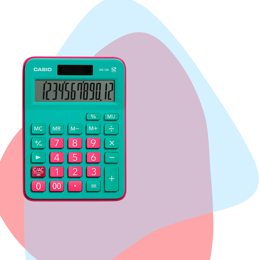 Calculadora Básica Casio 12 dígitos Rosa