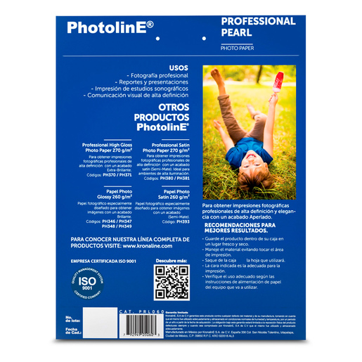 Papel Fotográfico Kronaline InkJet Aperlado 25 hojas