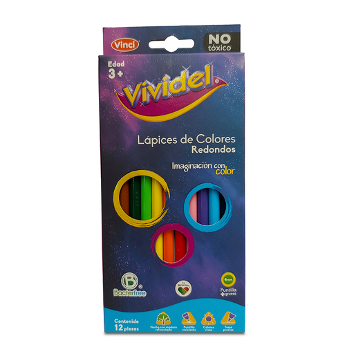 Lápices de Colores Vividel Redondos 12 piezas