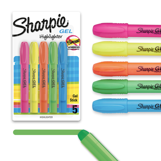 Marcatextos Gel Sharpie Highlighter 5 piezas