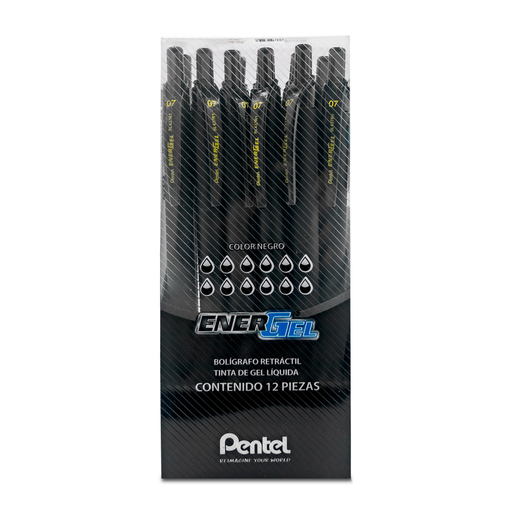Docena De Bolígrafos De Gel Retráctiles Staples Sonix - Punto Medio, Color Negro (13561-CC)