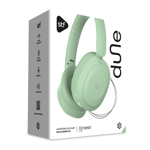 Audífonos On Ear Bluetooth Stuffactory Entrada 3.5 mm Verde