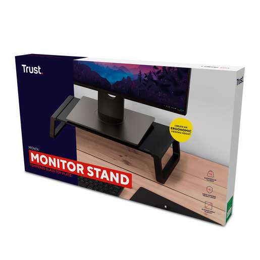 Base para Laptop de Cristal Trust Monta 50 x 20 cm Blanco