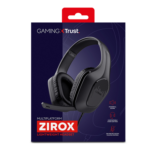 Audífonos Gamer On Ear Trust Zirox Negro