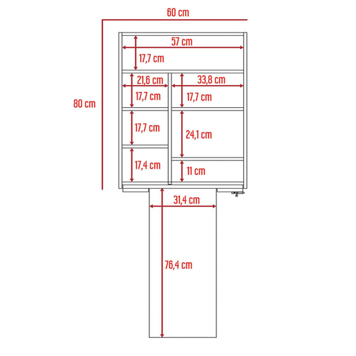 Mesa Plegable Excelsior Vatta MDF 7 entrepaños Blanco
