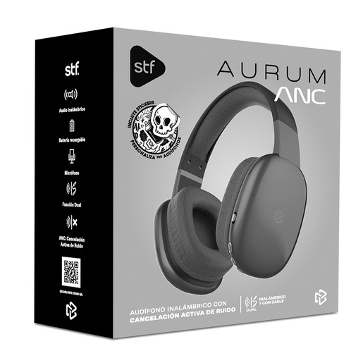 Audífonos de Diadema Inalámbricos STF Aurum Anc Negro