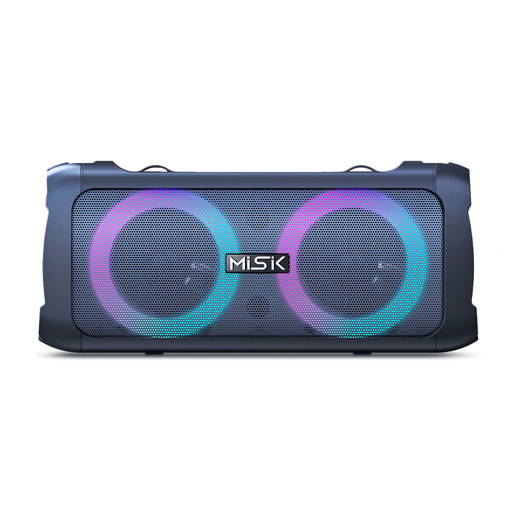 Bocina Bluetooth Misik Brick Luces LED Negro