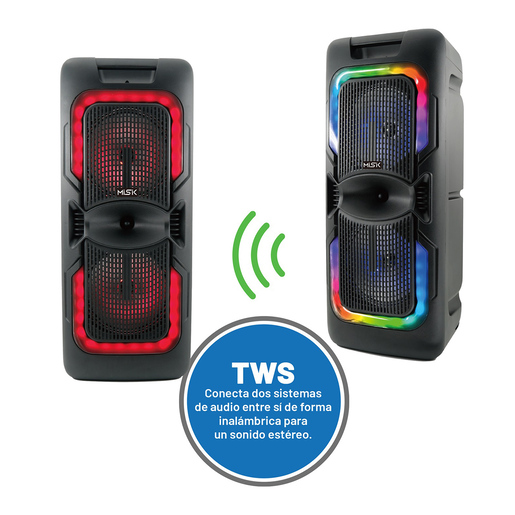 Bafle Bluetooth Misik Empire Luces LED más Micrófono Alámbrico