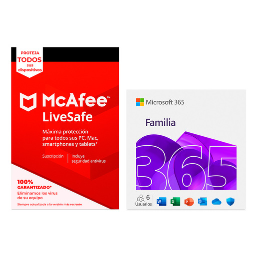 Bundle Instalación Profesional de Microsoft 365 Familia y McAfee LiveSafe