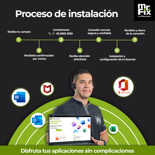 Bundle Instalación Profesional de Microsoft Office Hogar 2024 y McAfee LiveSafe
