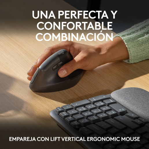 Teclado Ergonómico Inalámbrico Logitech Wave Keys Grafito