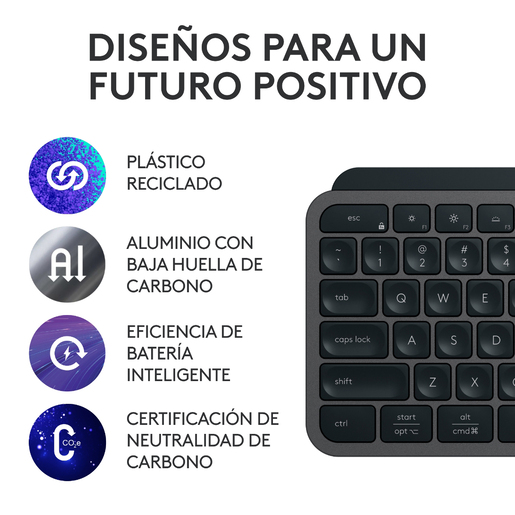 Teclado Inalámbrico Logitech Mx Keys S Retroiluminado Grafito
