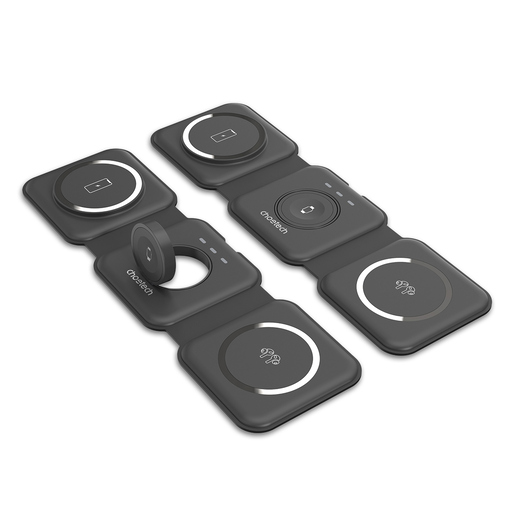 Cargador Magnético 3 en 1 Choetech 3 dispositivos Negro