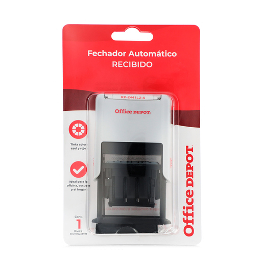 Sello Recibido Office Depot con Fechador Automático